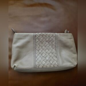 COLE HAAN Izzie Heritage Weave Large Zip Clutch Handbag New!